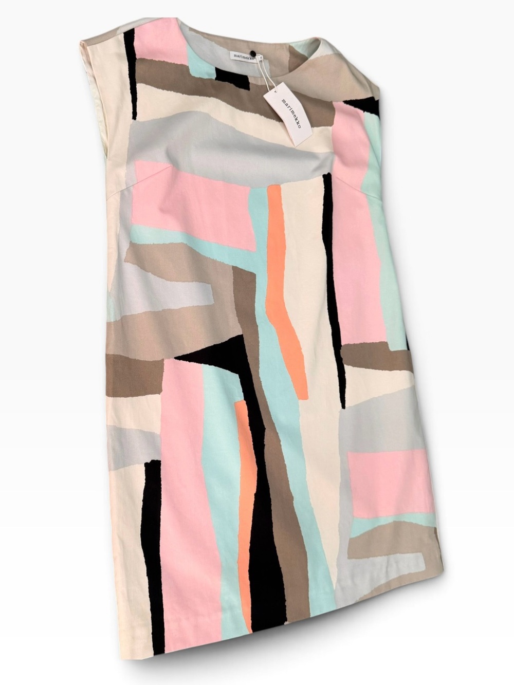 NWT Marimekko Pekka Shift Dress Pastel Nippu Abstract Print Size 38 US 8 - Picture 3 of 7